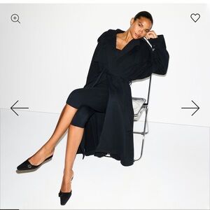 SKIMS NWT Boyfriend fleece Oversized Trench w/belt NEW Black Medium Cotton Comfy